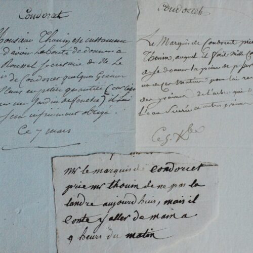 Condorcet demande des graines de fleurs et d'arbres au botaniste André Thouin