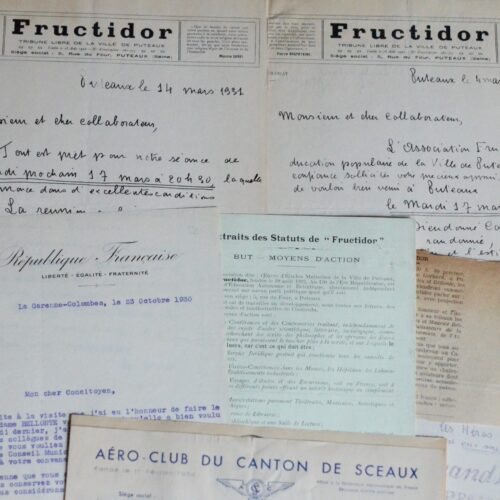 Ensemble de 5 documents sur l'aviation dans les Hauts de Seine