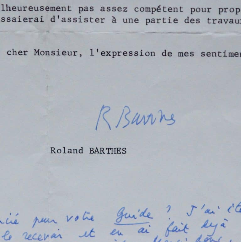Roland Barthes assistera au colloque de littérature enfantine de Marc Soriano