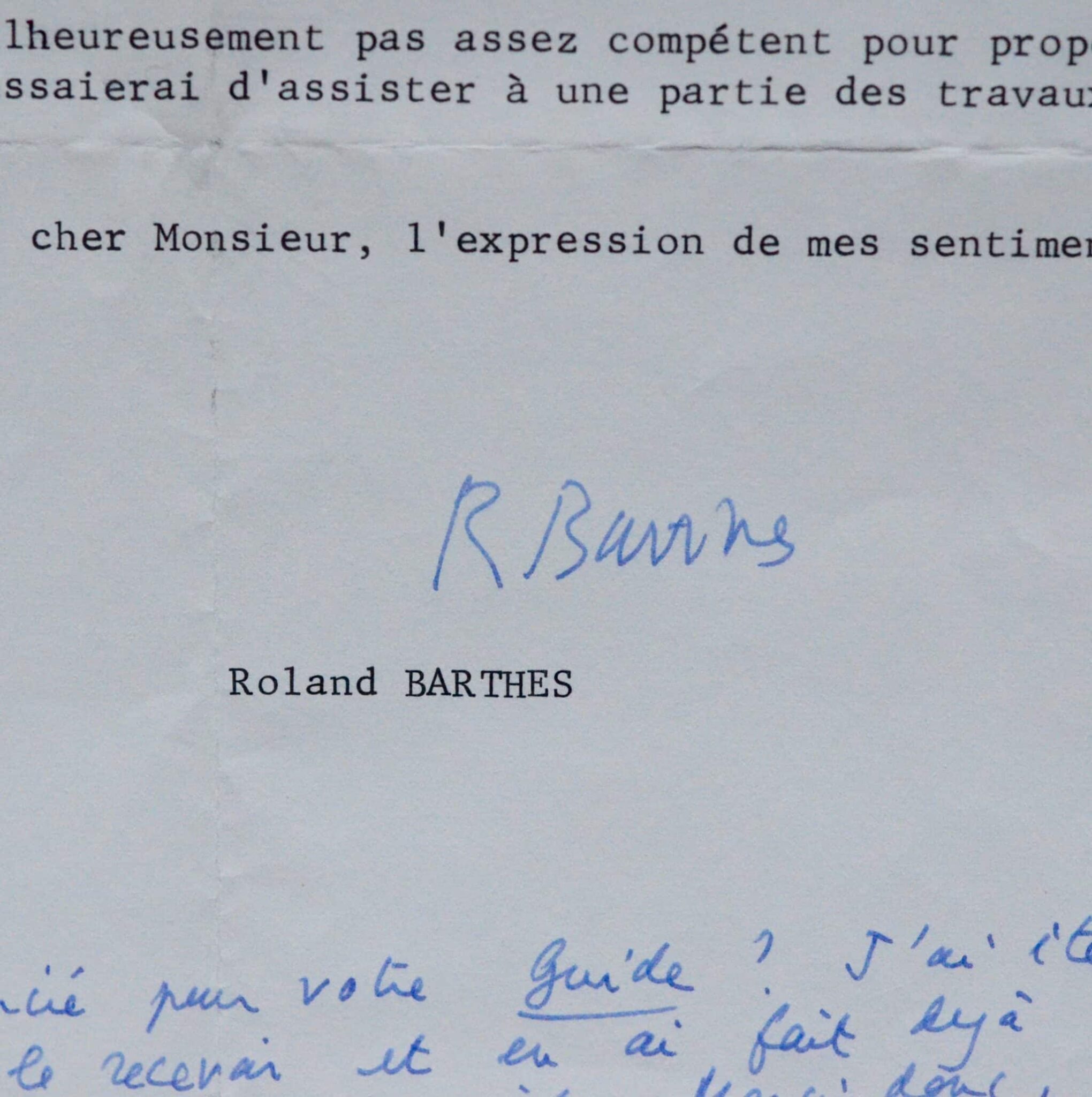 Roland Barthes assistera au colloque de littérature enfantine de Marc Soriano