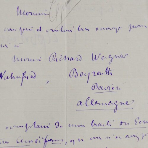 Arthur de Gobineau invia a Richard Wagner il suo Trattato sulla scrittura cuneiforme