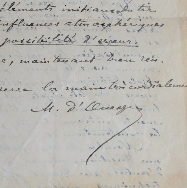 Très intéressante lettre de Maurice d&rsquo;Ocagne sur l&rsquo;application de la nomographie