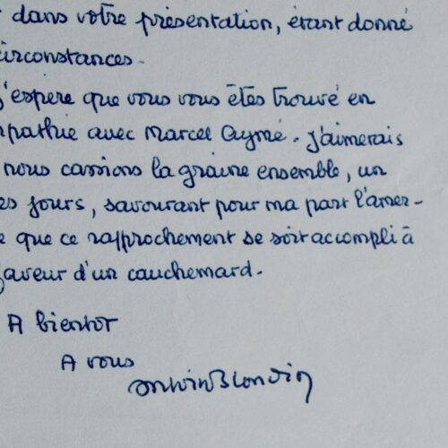 Antoine Blondin évoque l'amitié de Marcel Aymé
