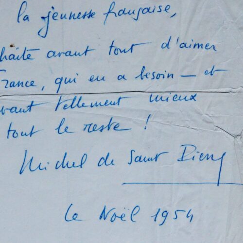 Très bel aphorisme patriotique de Michel de Saint-Pierre, à la jeunesse française
