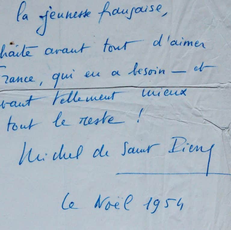 Très bel aphorisme patriotique de Michel de Saint-Pierre, à la jeunesse française