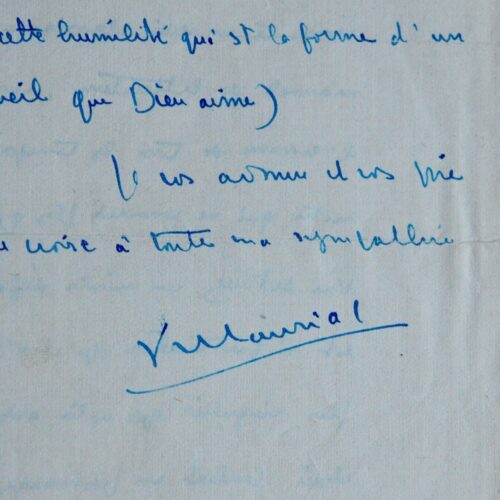 Très belle lettre de Mauriac à Jouhandeau, sur les Pincengrain
