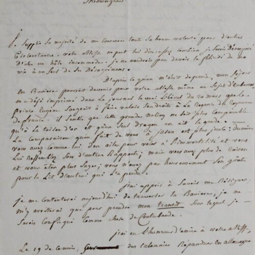 Magnifique lettre de Fouché au Prince Eugène se défendant des insultes de ses ennemis – vue 2