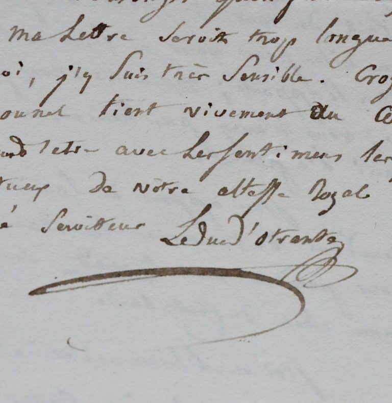 Magnifique lettre de Fouché au Prince Eugène se défendant des insultes de ses ennemis