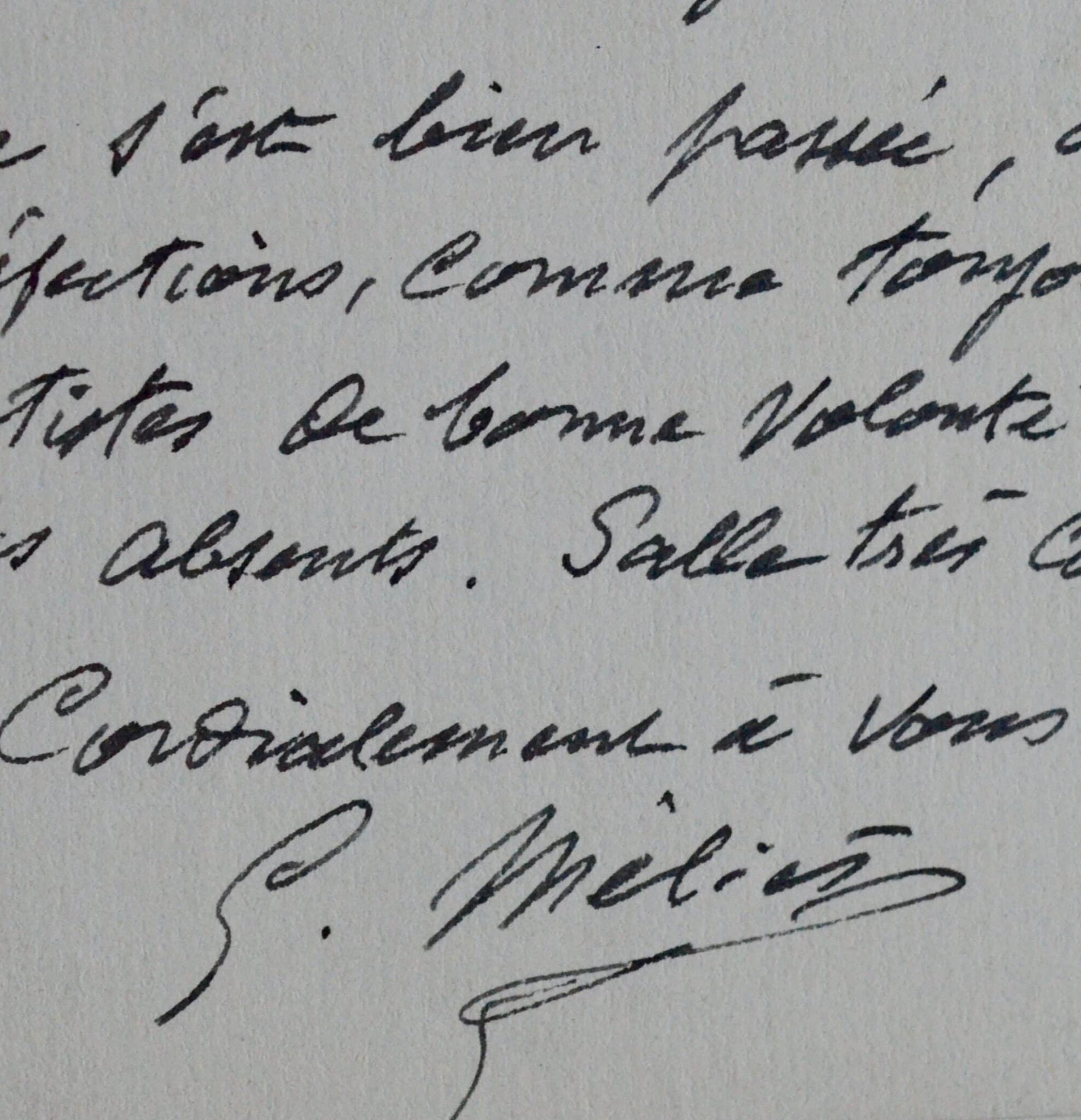 L’illusionniste Georges Méliès écrit au prestidigitateur Auguste Drioux