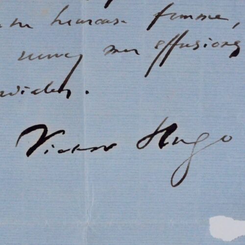 Belle lettre de Victor Hugo au sujet de l'édition de ses Oeuvres complètes