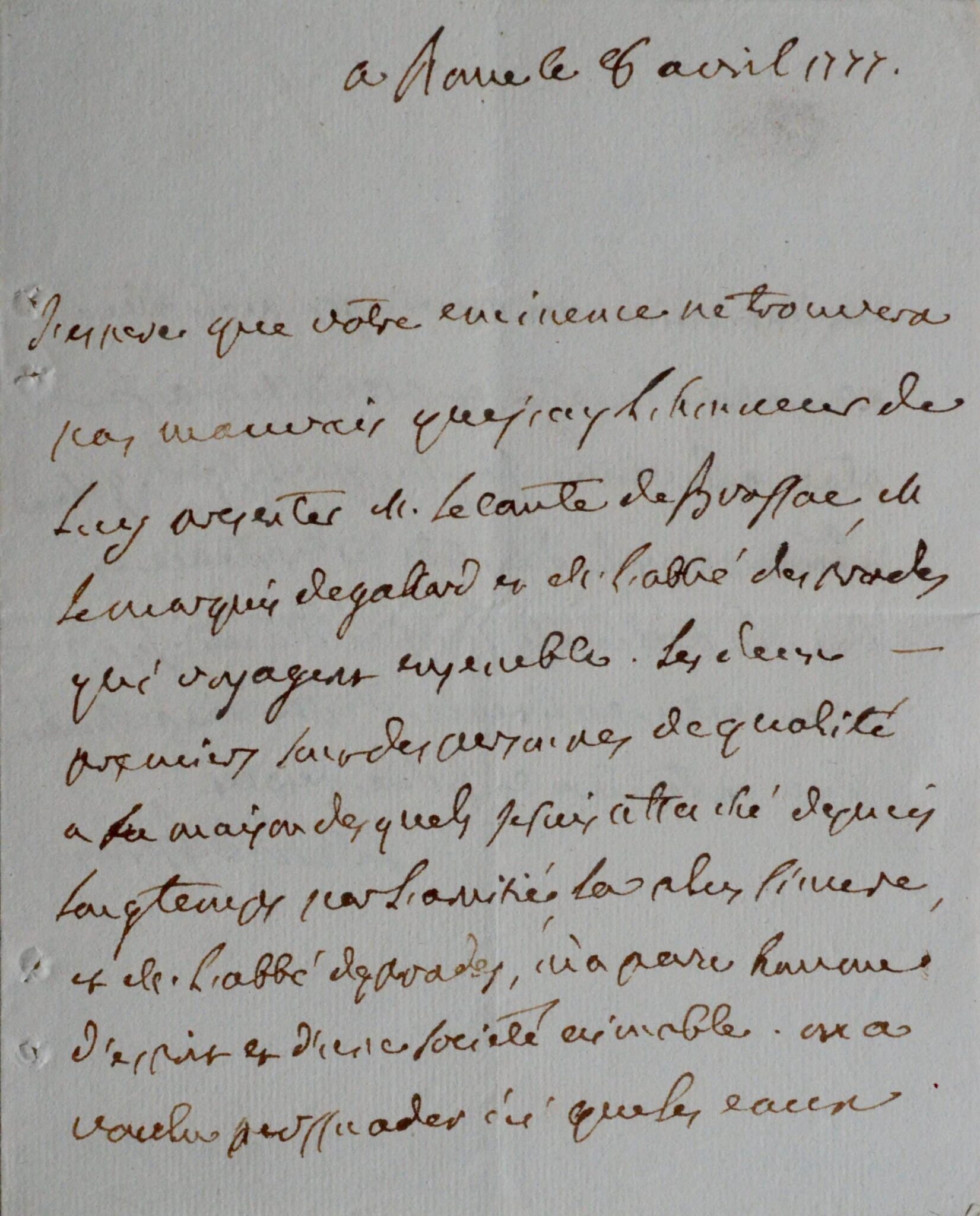 Lettre du cardinal de Bernis au cardinal Ignazio Gaetano Boncompagni-Ludovisi – vue 2 Lettre du cardinal de Bernis au cardinal Ignazio Gaetano Boncompagni-Ludovisi – vue 2