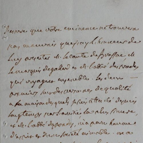 Lettre du cardinal de Bernis au cardinal Ignazio Gaetano Boncompagni-Ludovisi