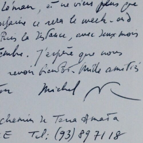 Lettre avec collage de Michel Butor à Patrick Waldberg pour Les Demeures d'Hypnos