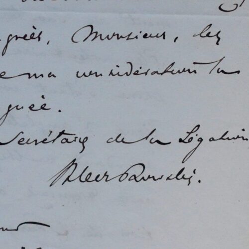 Letter from Michel Kleczkowski during the China expedition on the defense of Shanghai
