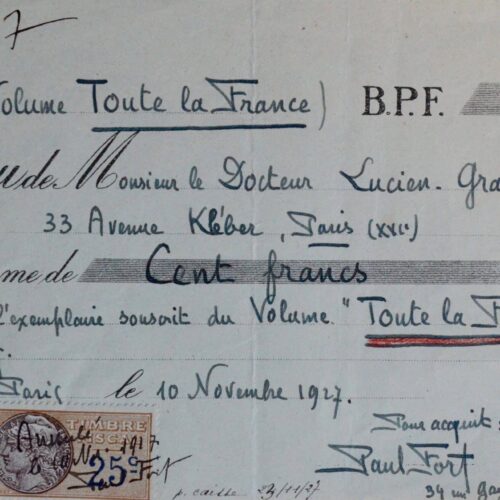 Le docteur Lucien-Graux souscrit pour "Toute la France" de Paul Fort