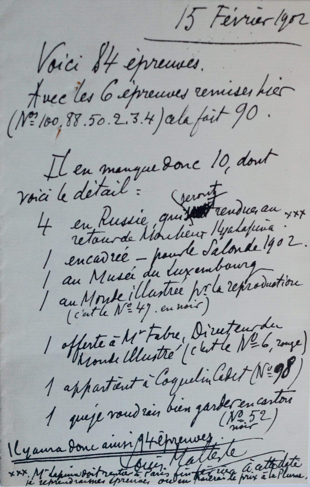 Lettres de l'illustrateur Louis Malteste sur son portrait de Léon Tolstoï – vue 2 Lettres de l'illustrateur Louis Malteste sur son portrait de Léon Tolstoï – vue 2