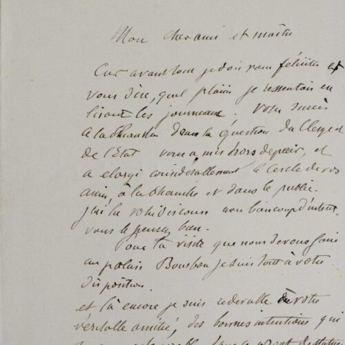 Belle lettre de Rodin sur le projet de statues des grands orateurs, pour l'Assemblée Nationale – vue 2
