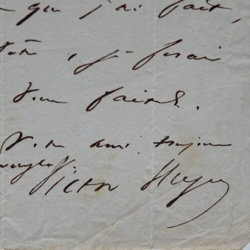 Victor Hugo à Thouret emprisonné : "Je vous aime toujours et je vous approuve en tout"