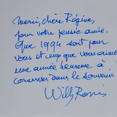 Lettera di Willy Ronis a Régine Deforges su una fotografia originale