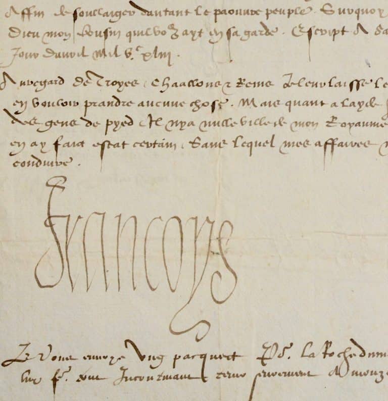 Superbe lettre de François Ier au duc de Guise