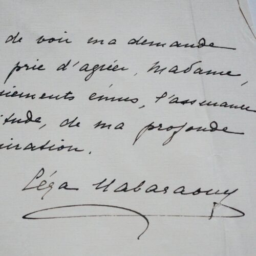 Lettre de la féministe égyptienne Céza Nabaraoui à Jane Catulle-Mendès