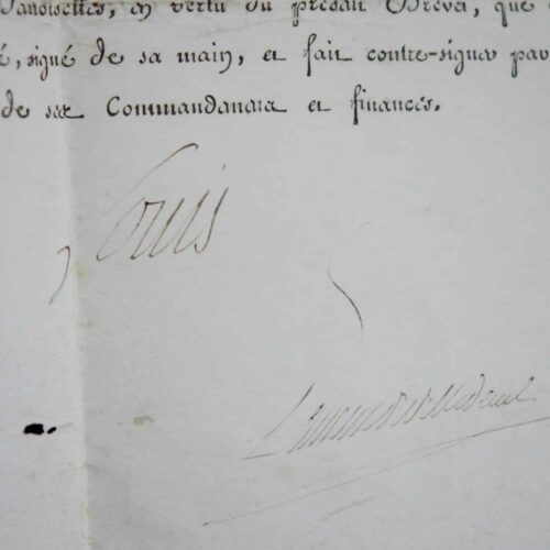 Rare brevet d'admission d'une jeune aristocrate à la Maison royale de Saint-Cyr