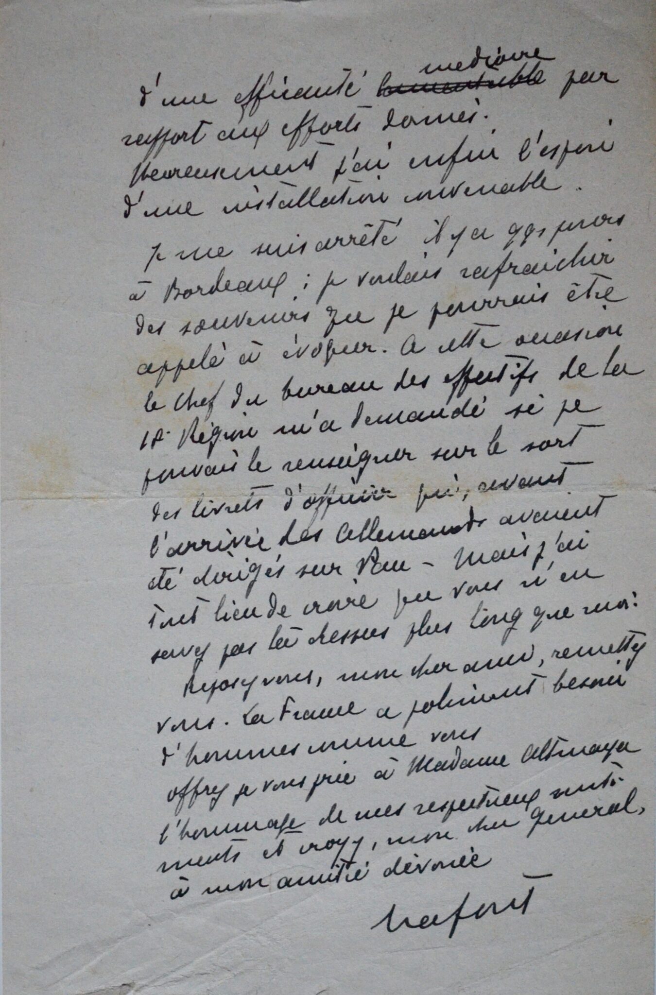 Lettre du général Joseph Lafont, chef du Scoutisme Français – vue 3 Lettre du général Joseph Lafont, chef du Scoutisme Français – vue 3