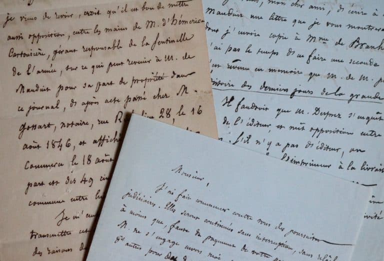 3 lettres de Lamennais proférant de lourdes menaces