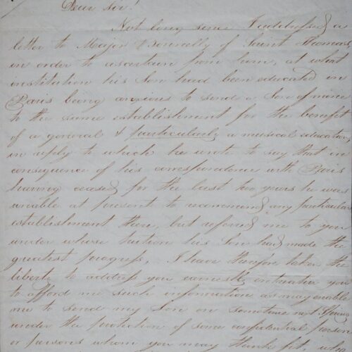 Dr. Jarvis Roebuck, from the Virgin Islands, entrusts the education of his son to the violinist Pierre Baillot