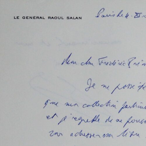 Le général Raoul Salan promet de dédicacer son livre