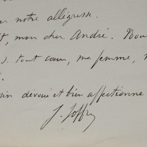 Le maréchal Joffre commente la chute du ministère Herriot