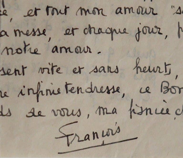 Très belle lettre d&rsquo;amour de François Mitterrand à Catherine Langeais