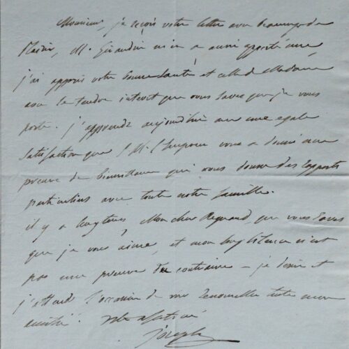 Belle lettre de Joseph Bonaparte à Regnaud de Saint-Jean-d’Angély – vue 2