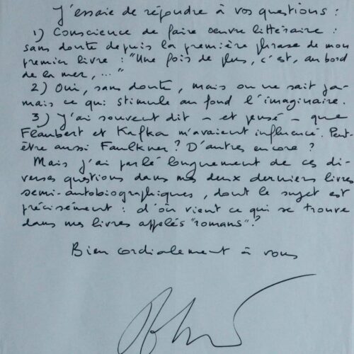 Alain Robbe-Grillet influencé par Flaubert, Kafka et Faulkner – vue 2