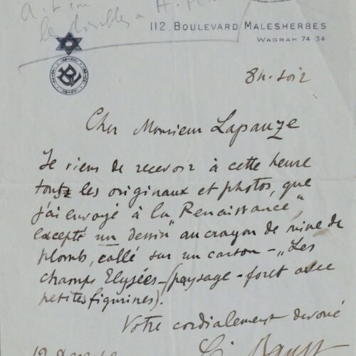 Léon Bakst reçoit des dessins et photographies pour la revue La Renaissance – vue 2