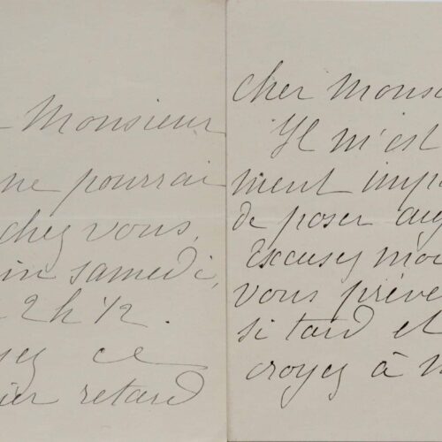 Ensemble de deux lettres de Marguerite Durand, signées Laguerre, datant de 1889 – vue 2