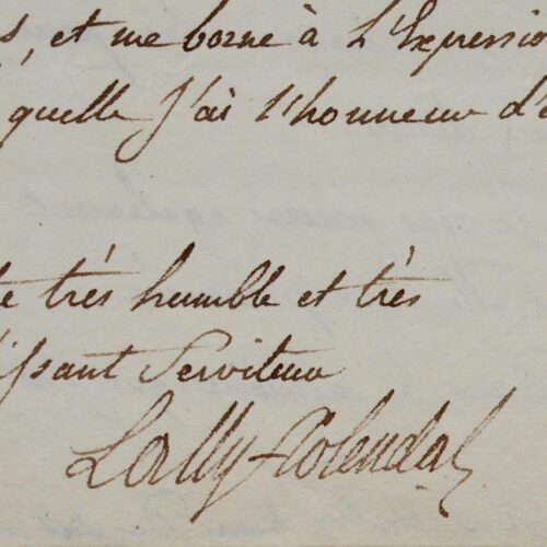 1792 : Gérard de Lally-Tolendal sollicite la nationalité anglaise et veut garder ses titres
