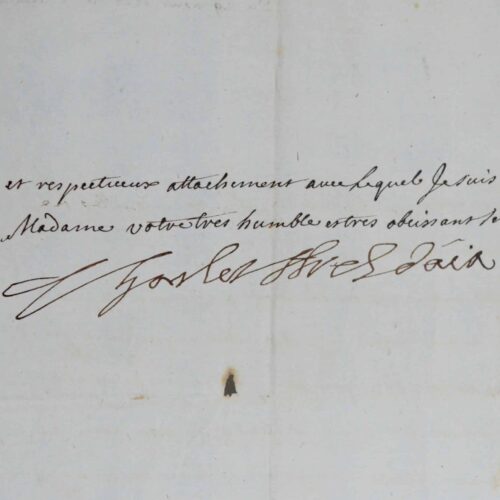 Lettre de l'archevêque d'Aix, Mgr Vintimille du Luc, à la marquise de Rhodes