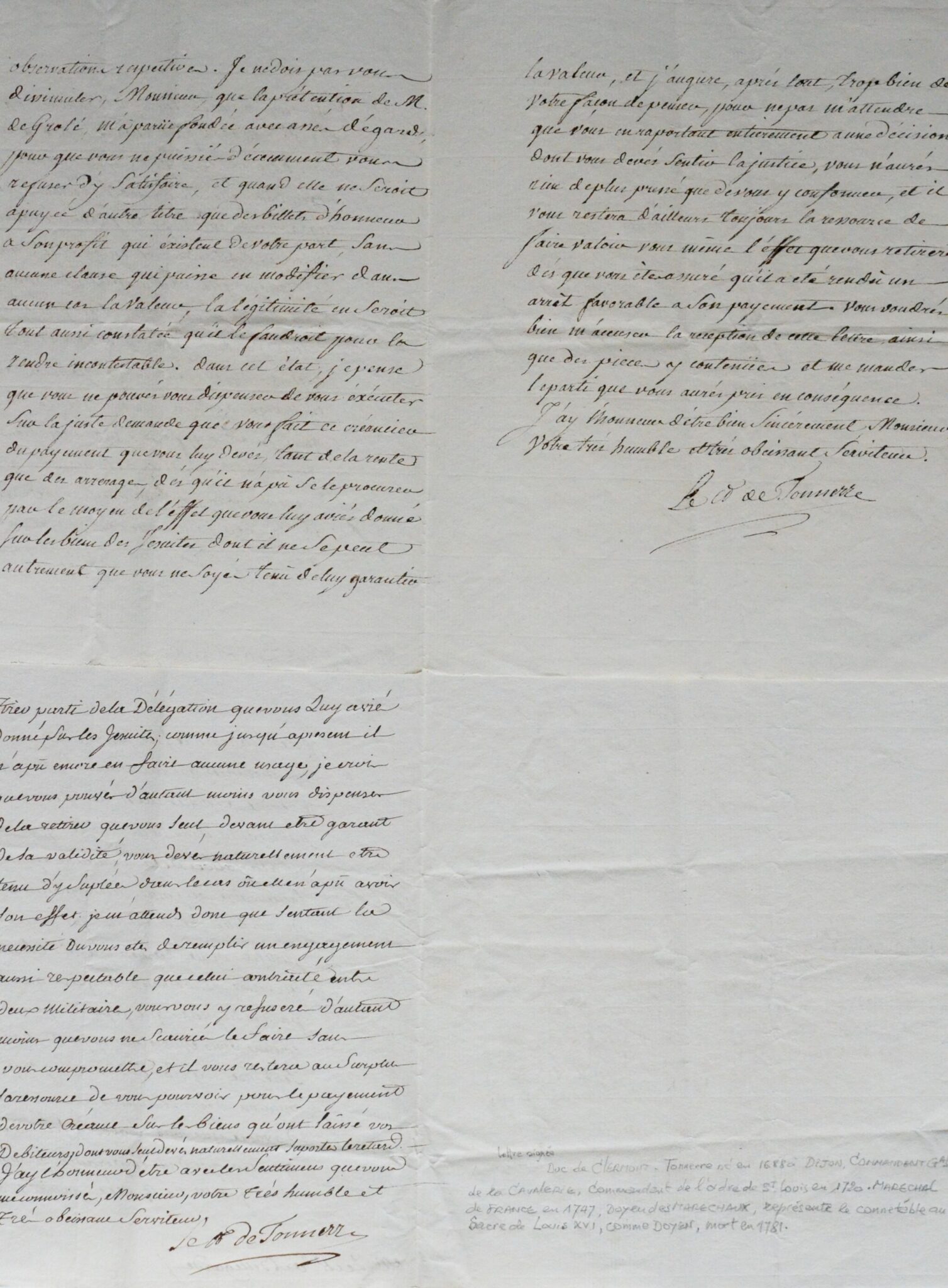 Le doyen des maréchaux de France Gaspard de Clermont-Tonnerre, joue le médiateur – vue 3 Le doyen des maréchaux de France Gaspard de Clermont-Tonnerre, joue le médiateur – vue 3