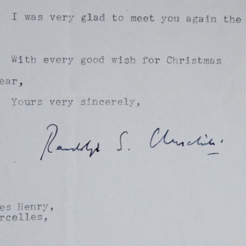 Deux lettres de Randolph Spencer Churchill, fils de Winston