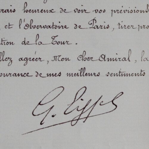 Superb letter from Gustave Eiffel about the scientific laboratories of the Eiffel Tower