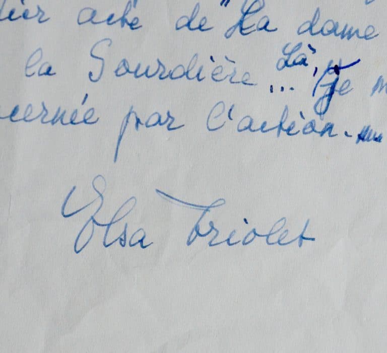 Manuscrit d&rsquo;Elsa Triolet de sa critique théâtrale de La Dame aux Camélias