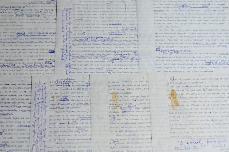 Tapuscrit très corrigé de la préface de « The Waters Reglitterized » d&rsquo;Henry Miller