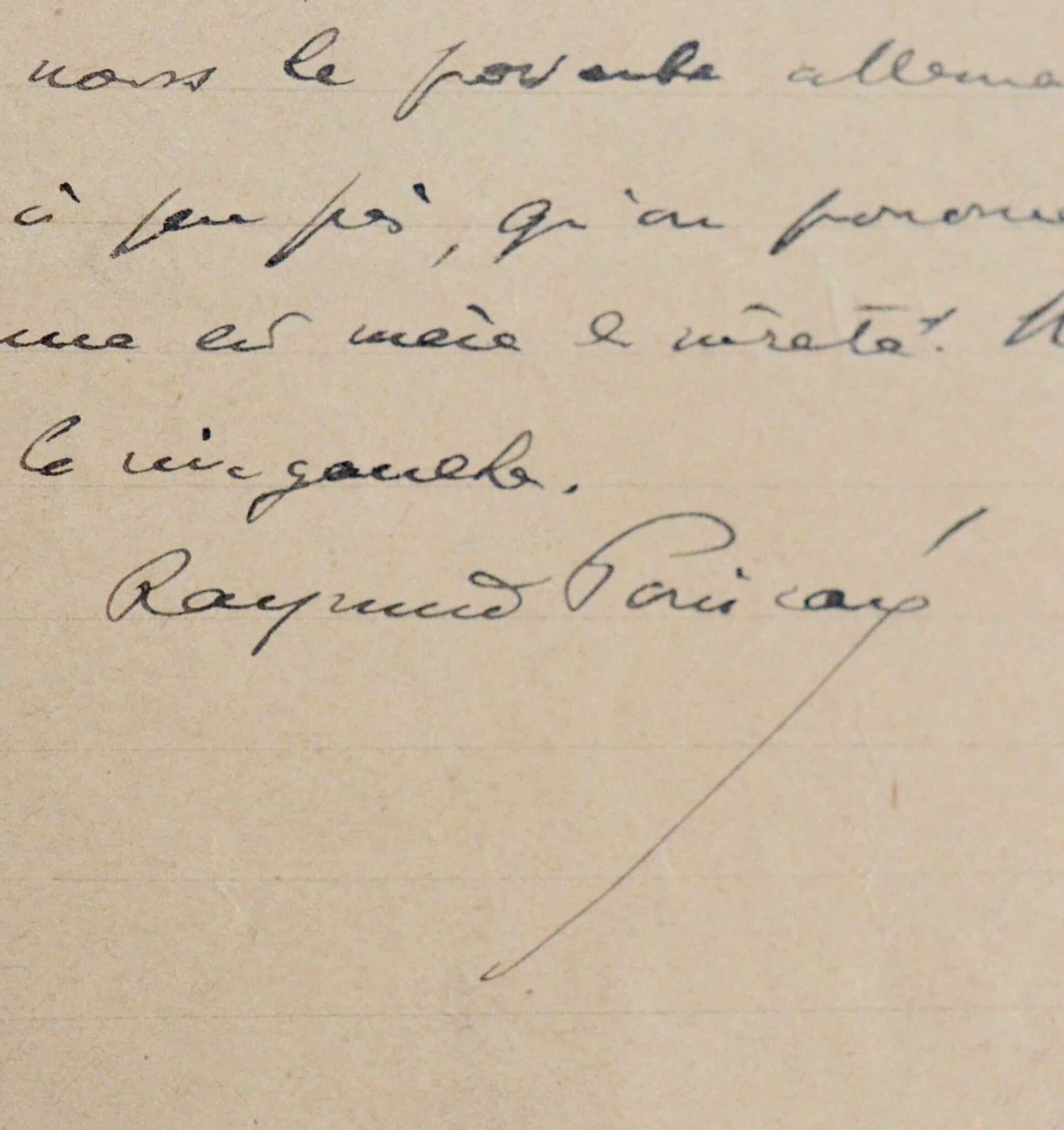 Long manuscrit de Raymond Poincaré sur les alliés, après le discours de Lloyd George