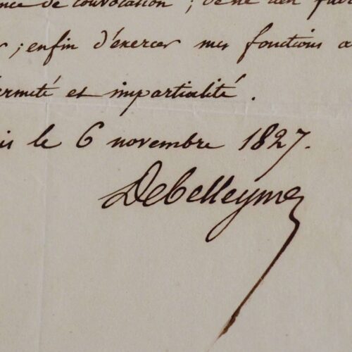 Louis-Marie de Belleyme prête serment à Charles X pour les élections de Périgueux
