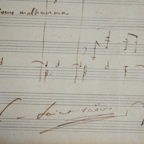 Manuscrit musical signé de Camille Saint-Saëns tiré de son opéra Samson et Dalila