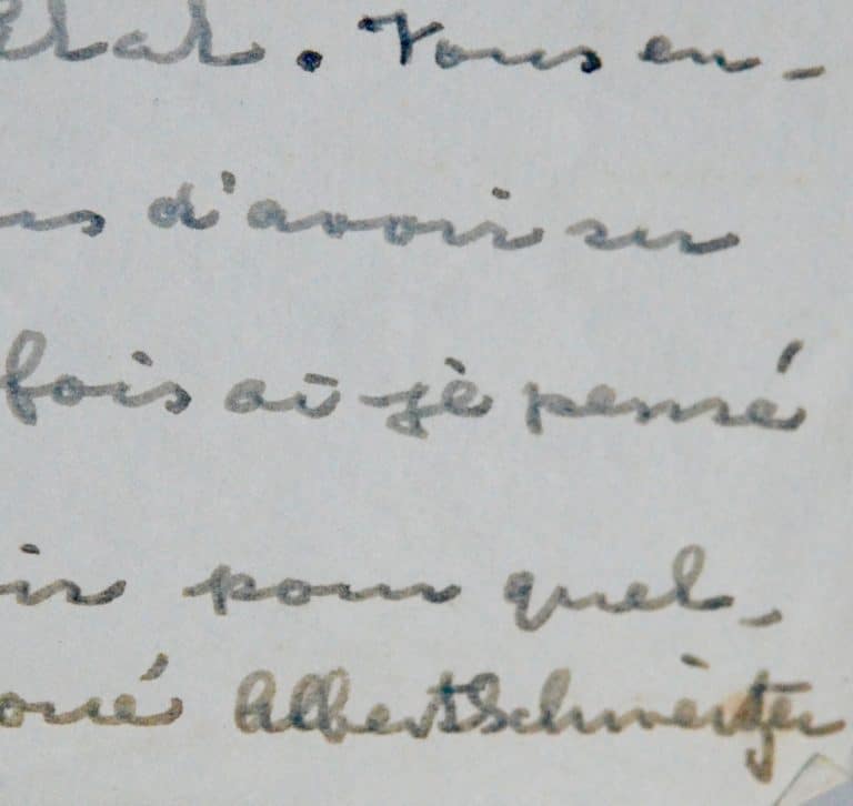 Belle lettre d&rsquo;Albert Schweitzer, au président de la République Vincent Auriol