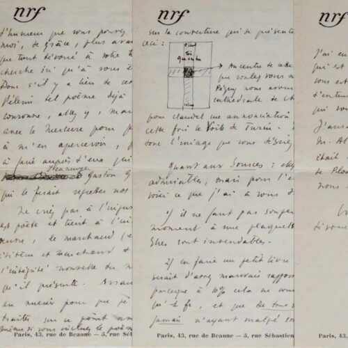 Longue lettre de Maurice Sachs à Francis Jammes, sur Pèlerin de Lourdes – vue 2