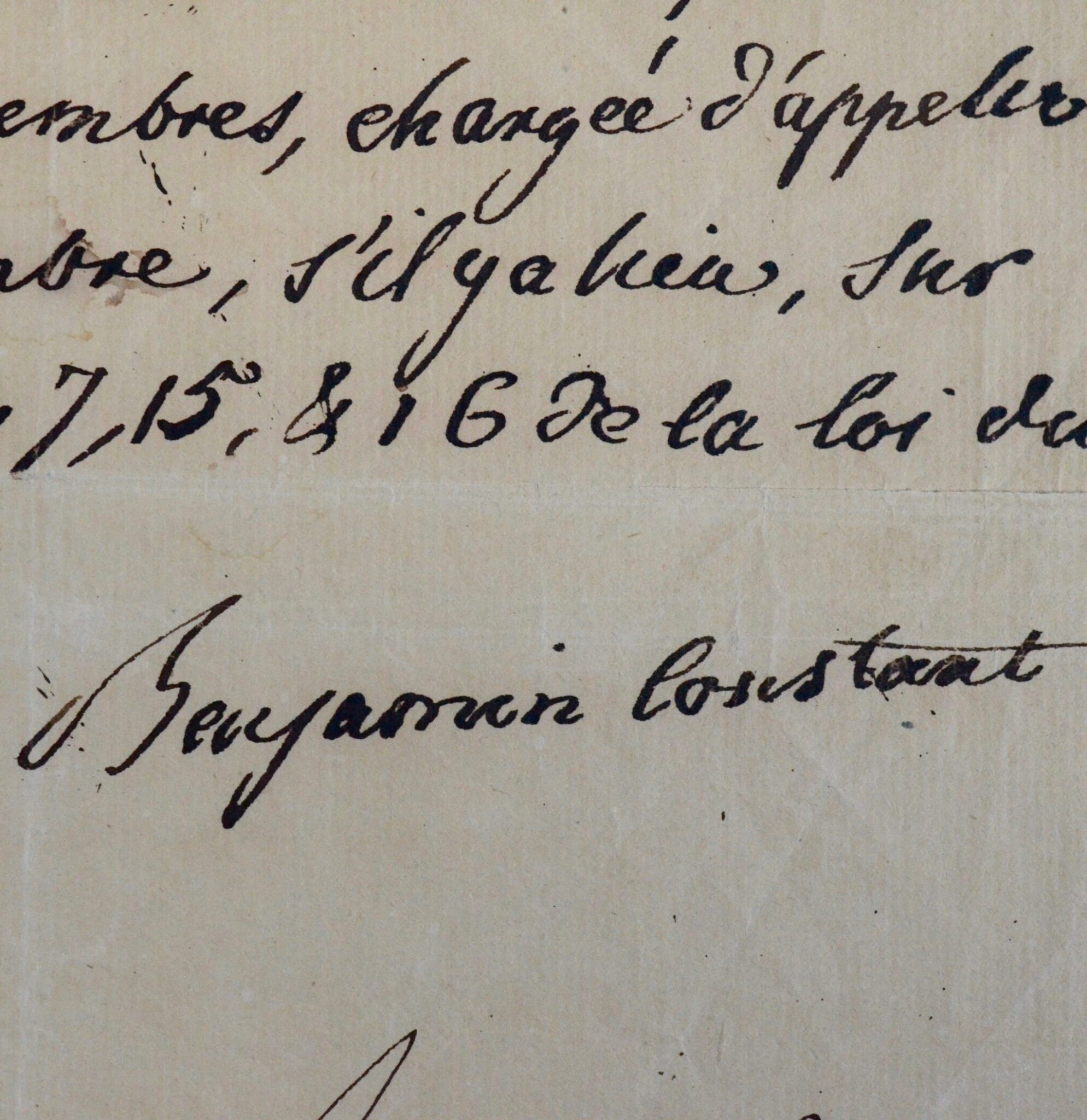 Amendement de Benjamin Constant relatif à la censure de la presse