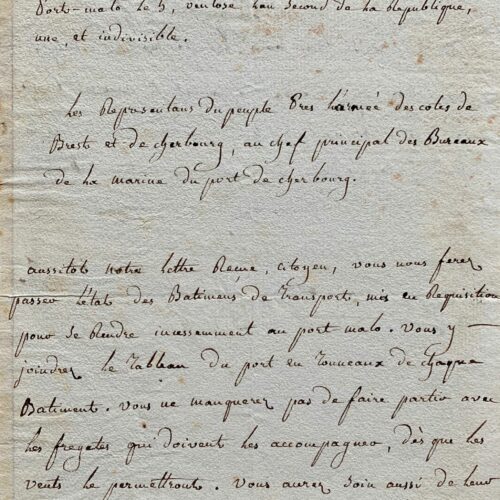 Lettre de Billaud-Varenne et Ruamps, au sujet de la descente projetée à Jersey – vue 2
